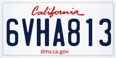 CA license plate 6VHA813