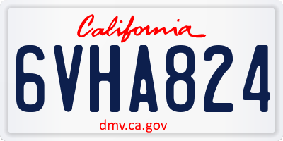 CA license plate 6VHA824