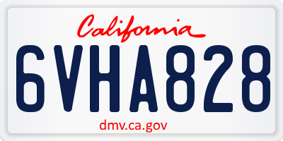 CA license plate 6VHA828