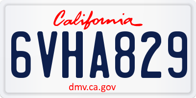 CA license plate 6VHA829