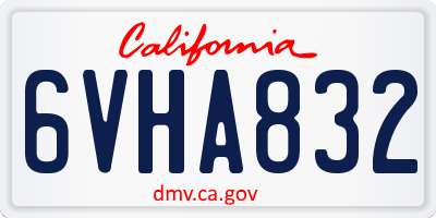 CA license plate 6VHA832