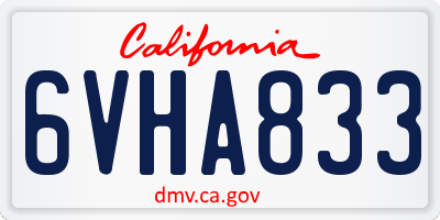 CA license plate 6VHA833