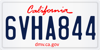 CA license plate 6VHA844