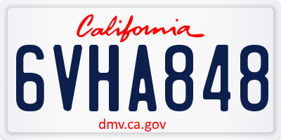 CA license plate 6VHA848