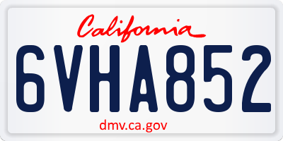 CA license plate 6VHA852