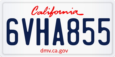 CA license plate 6VHA855