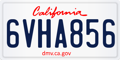 CA license plate 6VHA856