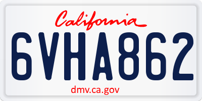 CA license plate 6VHA862