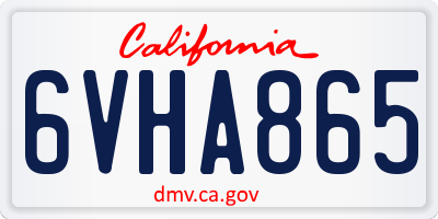 CA license plate 6VHA865