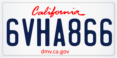 CA license plate 6VHA866