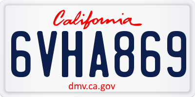 CA license plate 6VHA869