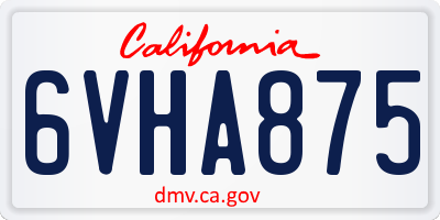 CA license plate 6VHA875