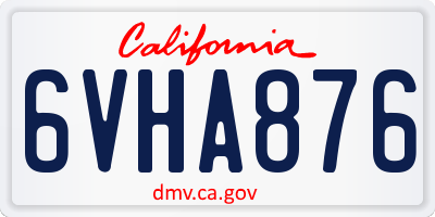 CA license plate 6VHA876