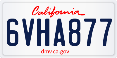 CA license plate 6VHA877