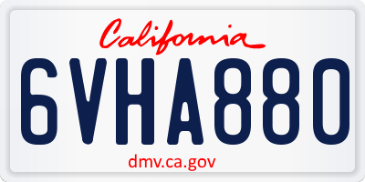CA license plate 6VHA880