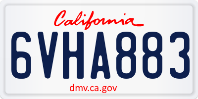 CA license plate 6VHA883