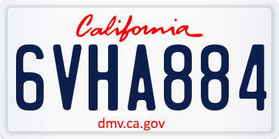 CA license plate 6VHA884