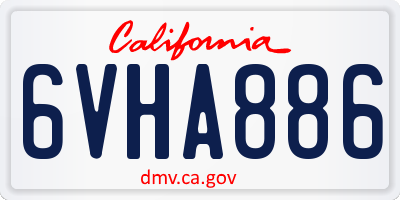 CA license plate 6VHA886