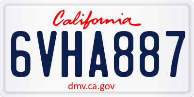 CA license plate 6VHA887