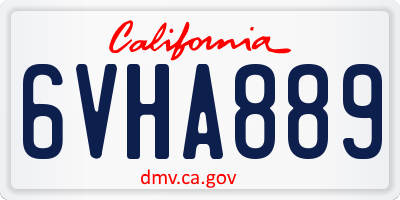 CA license plate 6VHA889