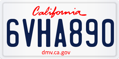 CA license plate 6VHA890