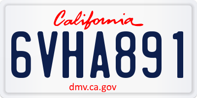 CA license plate 6VHA891