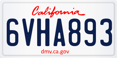 CA license plate 6VHA893