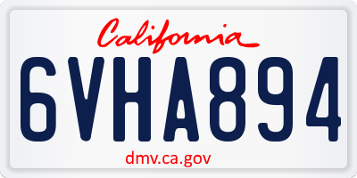 CA license plate 6VHA894