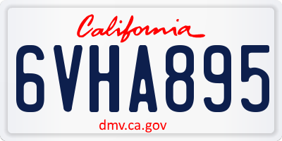 CA license plate 6VHA895