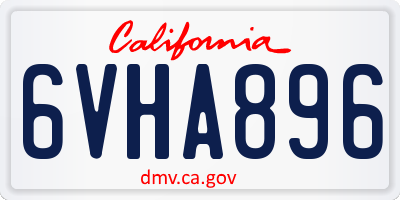CA license plate 6VHA896