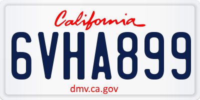 CA license plate 6VHA899