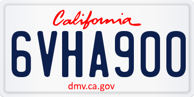 CA license plate 6VHA900