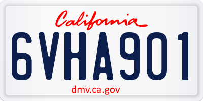 CA license plate 6VHA901