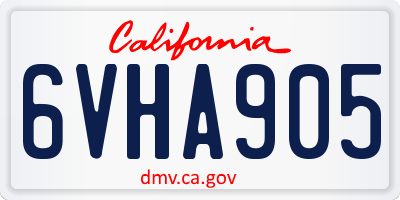 CA license plate 6VHA905