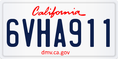 CA license plate 6VHA911