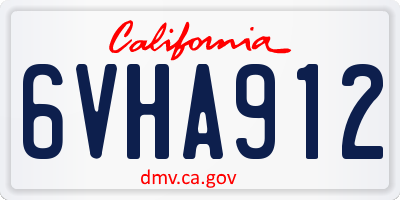 CA license plate 6VHA912