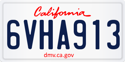 CA license plate 6VHA913