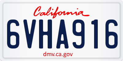 CA license plate 6VHA916