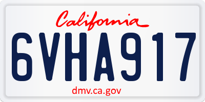 CA license plate 6VHA917