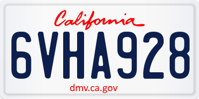 CA license plate 6VHA928