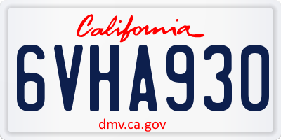 CA license plate 6VHA930