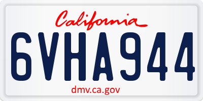 CA license plate 6VHA944