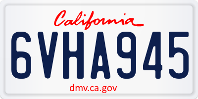 CA license plate 6VHA945