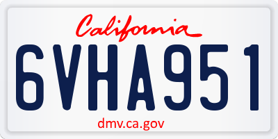 CA license plate 6VHA951