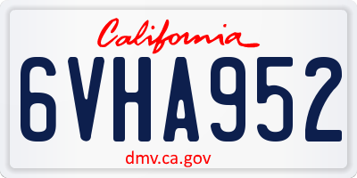 CA license plate 6VHA952