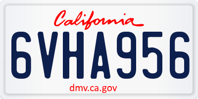 CA license plate 6VHA956