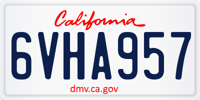 CA license plate 6VHA957