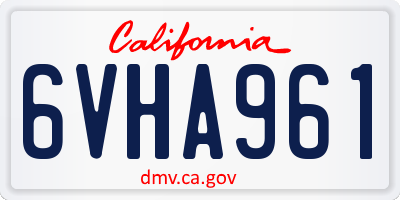 CA license plate 6VHA961
