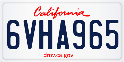 CA license plate 6VHA965