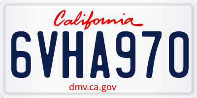 CA license plate 6VHA970